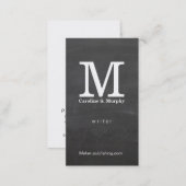 Modern Monogram (chalkboard) Business Card (Front/Back)