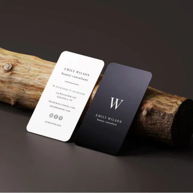 Modern Monogram Chic Minimalist Professional Business Card | Zazzle