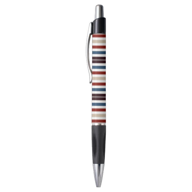 Modern Monogram Chic Striped  Pen (Top (Vertical))
