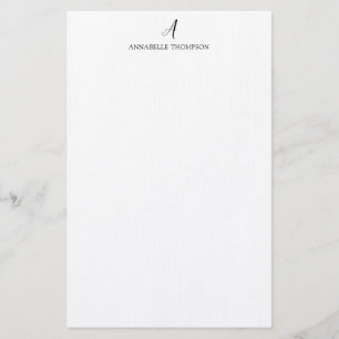 Modern Monogram Classic Black Personal Stationery