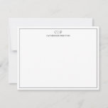 Modern Monogram Classic Black Personal Stationery  Note Card at Zazzle