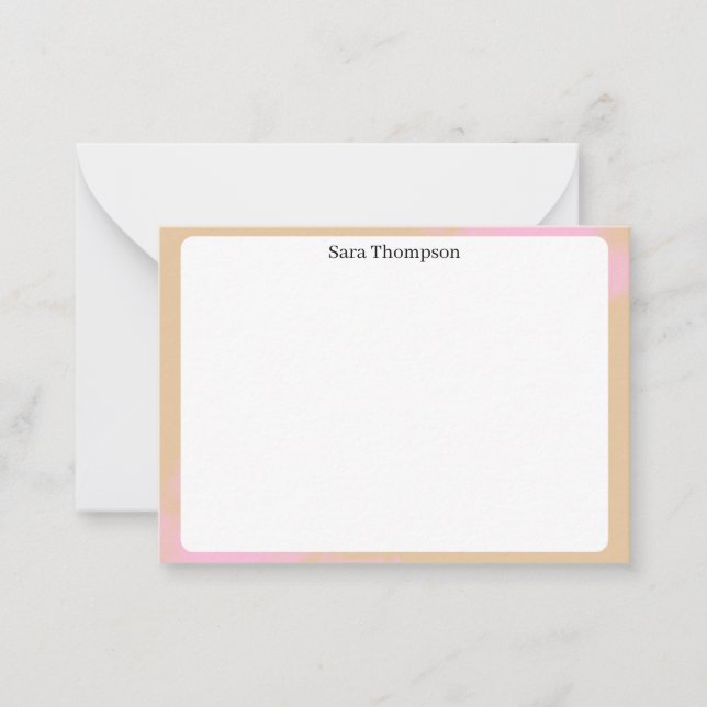 Modern Monogram Classic Black Personal Stationery  Note Card (Front)