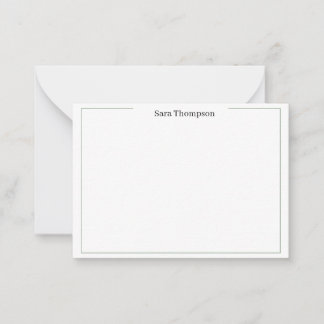 Modern Monogram Classic Black Personal Stationery Note Card