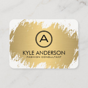 Modern Monogram Classic Gold Lux Expressive Business Card