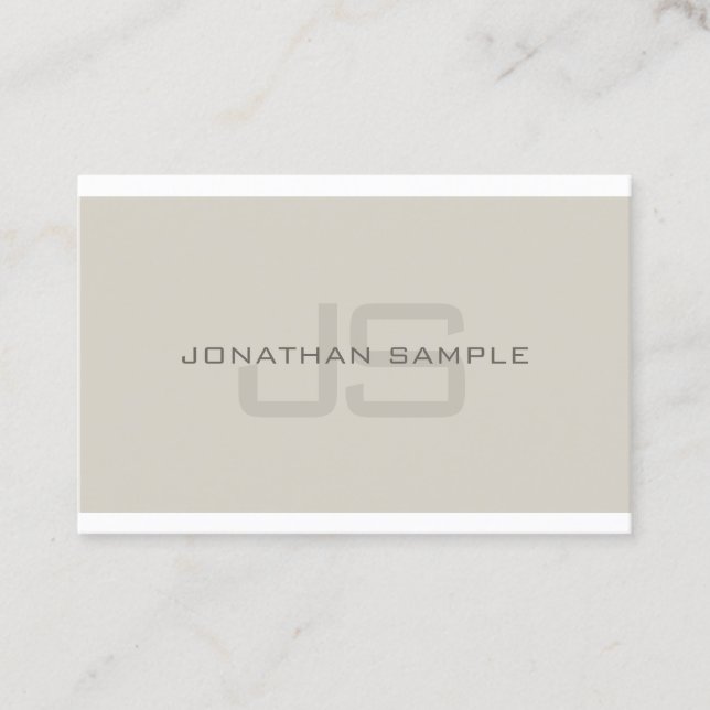 Modern Monogram Clean Professional Plain Luxury Business Card (Front)