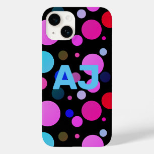 Modern Monogram Colorful Polka Dot Case-Mate iPhone 14 Case