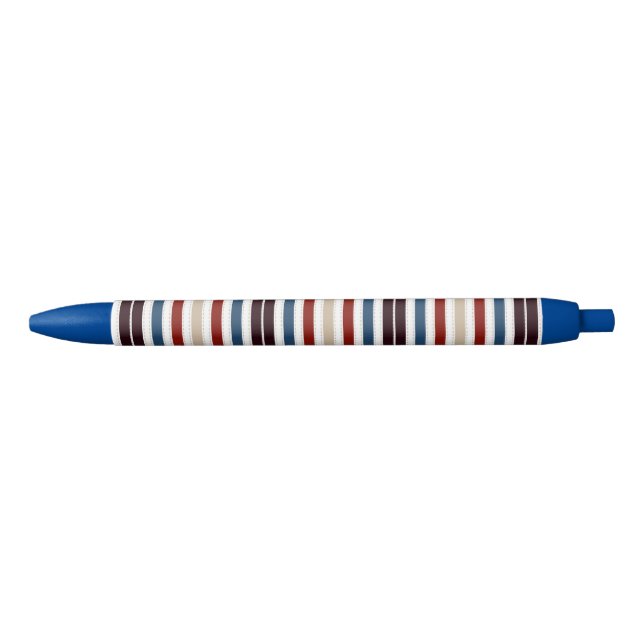 Modern Monogram Colorful Striped Pattern Pen (Front)