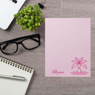 Modern Monogram Colorful Stylish Pink Notepad