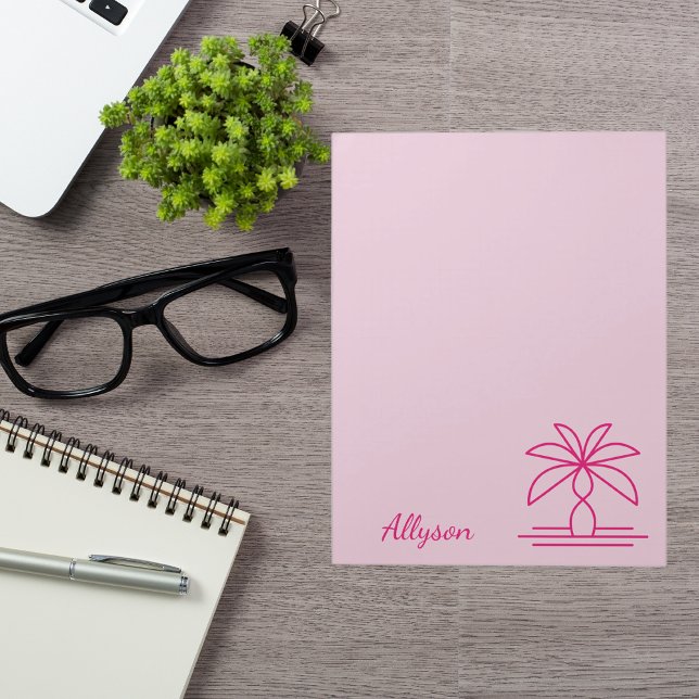 Modern Monogram Colorful Stylish Pink Notepad (Creator Uploaded)