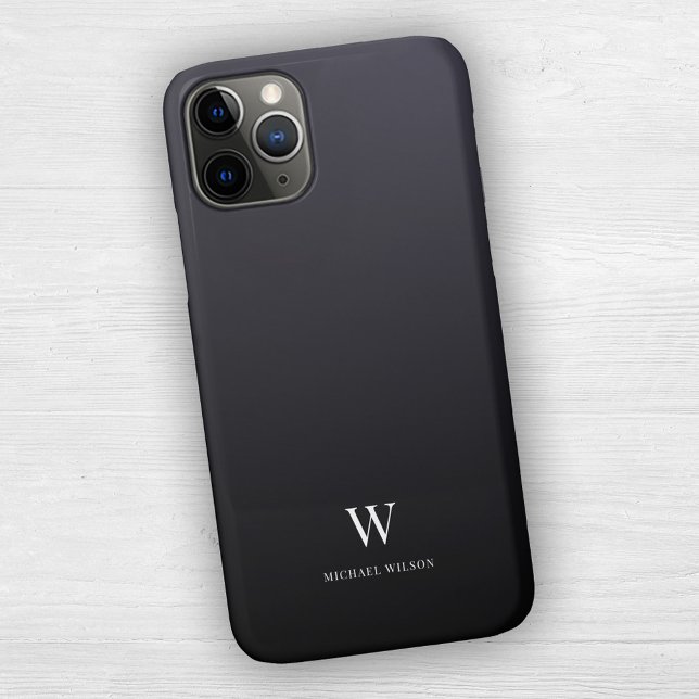 Modern Monogram Cool Minimalist Professional Case-Mate iPhone Case (Creator Uploaded)