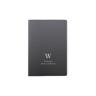 Modern Monogram Cool Minimalist Professional Grey Passport Holder