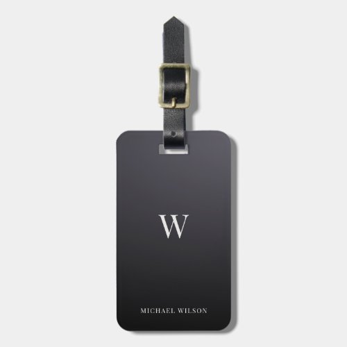 Modern Monogram Cool Minimalist Professional Luggage Tag