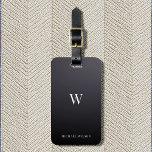 Modern Monogram Cool Minimalist Professional Luggage Tag<br><div class="desc">Modern and professional luggage tag featuring your monogram along with trendy minimalist typography on a luxury grey gradient.</div>