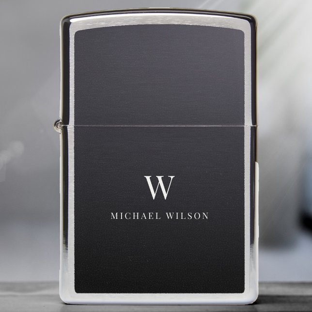 Modern Monogram Cool Minimalist Professional Zippo Lighter (Creator Uploaded)