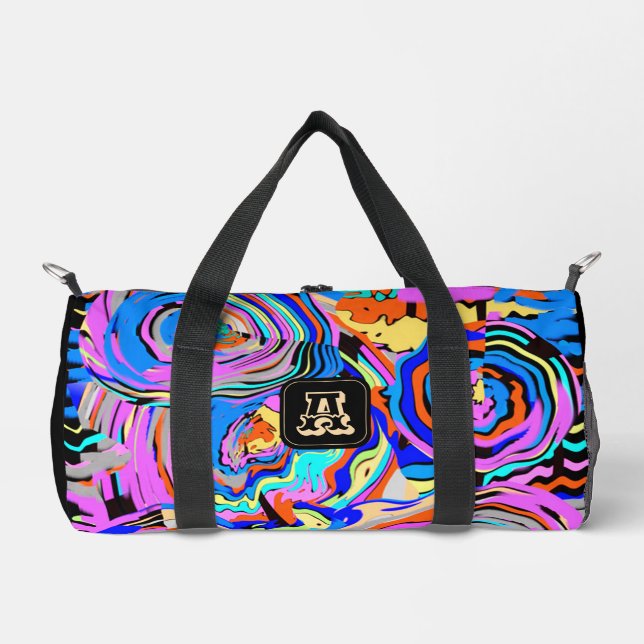  Modern Monogram Cool Pattern Yoga Sports Travel  Duffle Bag (Front)