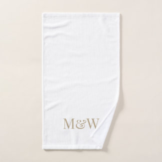 Modern Monogram Couple Initials Hand Towel