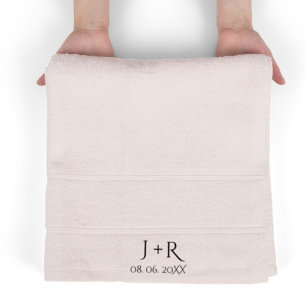 Modern Monogram couple wedding gift Wedding cover Fleece Blanket