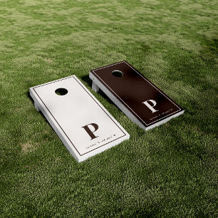Modern Monogram Custom Initial Design Cornhole Set