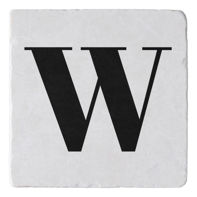 Modern monogram custom initial letter minimalist trivet (Front)