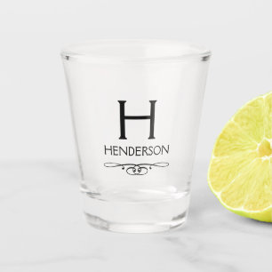 Modern Monogram Custom Name Shot Glass