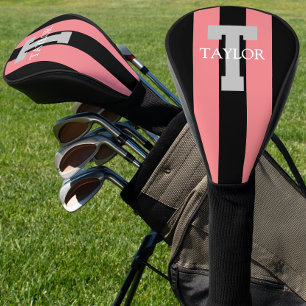 Modern Monogram Custom Pink Golf Head Cover