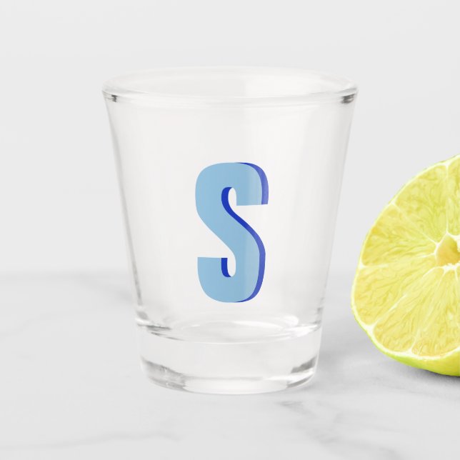 Modern Monogram Custom Shot Glass Gift (Front)