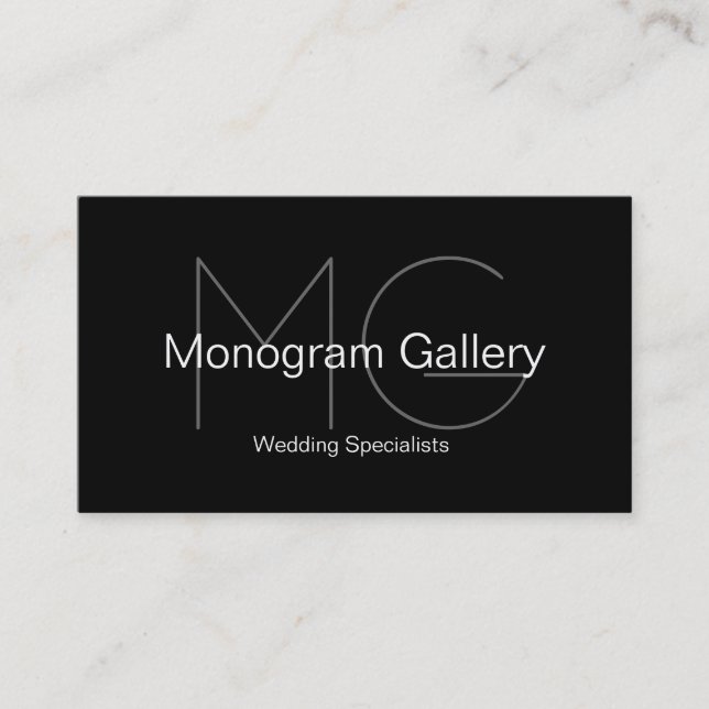 Modern Monogram Customizable Business Card (Front)
