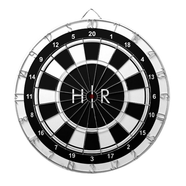 Modern Monogram Dart Board (Front)