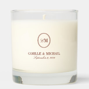 Modern Monogram Deep Terracotta Wedding Scented Candle