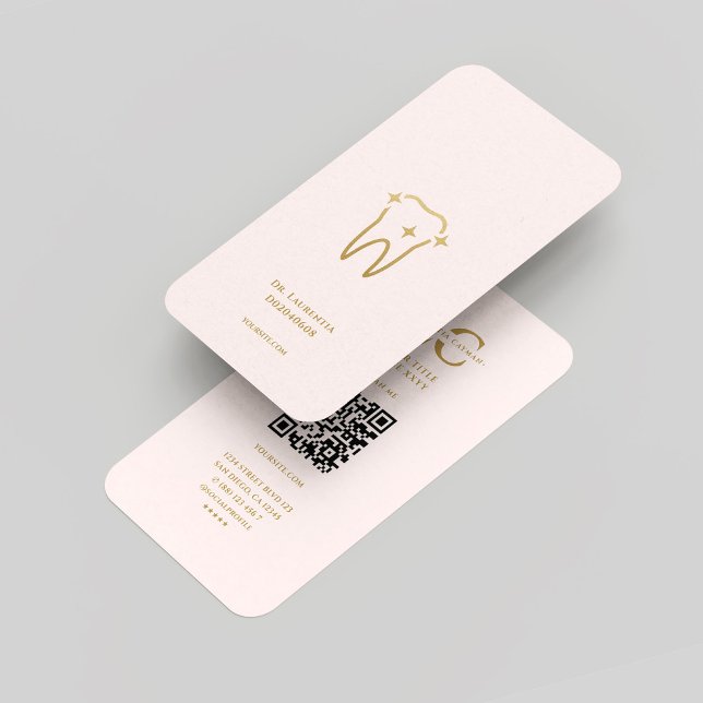 Modern Monogram Dentist Pink Gold Business Card (Modern Monogram Dentist Pink Gold Business Card
)