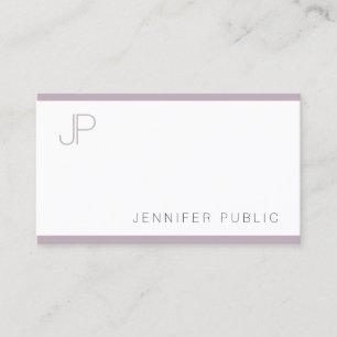 Modern Monogram Design Sleek Elegant Plain Top Business Card