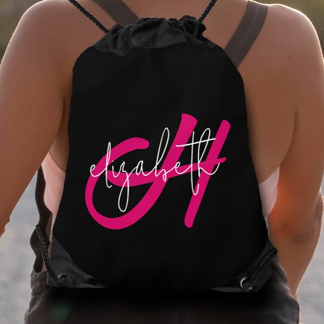 Modern Monogram Drawstring Bag (Creator Uploaded)