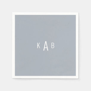 Modern Monogram Dusty Blue Cocktail Napkins