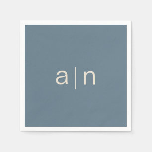Modern Monogram Dusty Blue Napkins