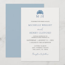 Modern Monogram Dusty Blue Wedding