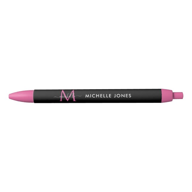 Modern monogram editable name pen (Front)