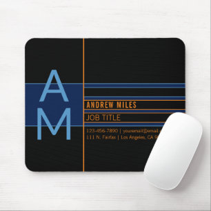 Modern Monogram & Editable Shapes & Colors Mouse Pad