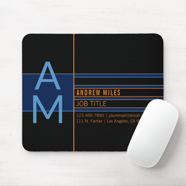 Modern Monogram & Editable Shapes & Colors Mouse Pad (With Mouse)