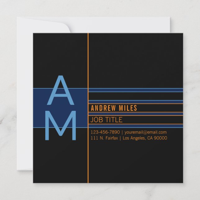 Modern Monogram & Editable Shapes & Colors Note Card (Front)