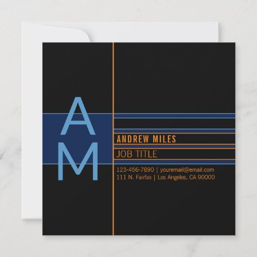 Modern Monogram  Editable Shapes  Colors Note Card