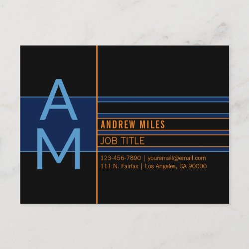 Modern Monogram  Editable Shapes  Colors Postcard