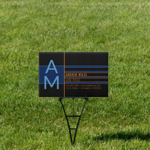 Modern Monogram & Editable Shapes & Colors Sign