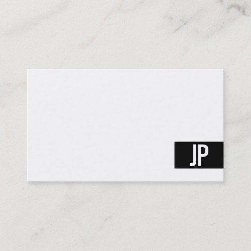 Modern Monogram Elegant Black White Minimalist Business Card