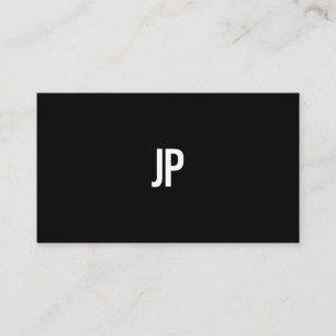 Modern Monogram Elegant Black White Simple Plain Business Card