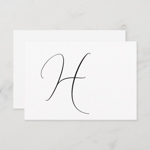 Modern Monogram Elegant Black  White Wedding RSVP Card