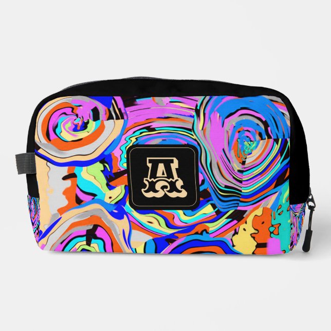 Modern Monogram Elegant Boho Chic Pattern  Dopp Kit (Front)