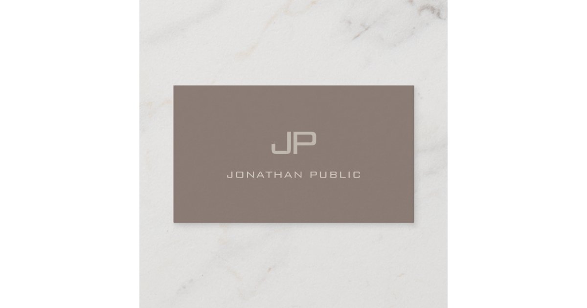 Modern Monogram Elegant Brown Simple Plain Trendy Business Card | Zazzle