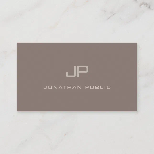 Modern Monogram Elegant Brown Simple Plain Trendy Business Card | Zazzle