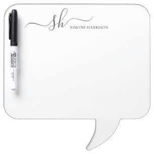 Modern Monogram Elegant Calligraphy Personalized Dry Erase Board