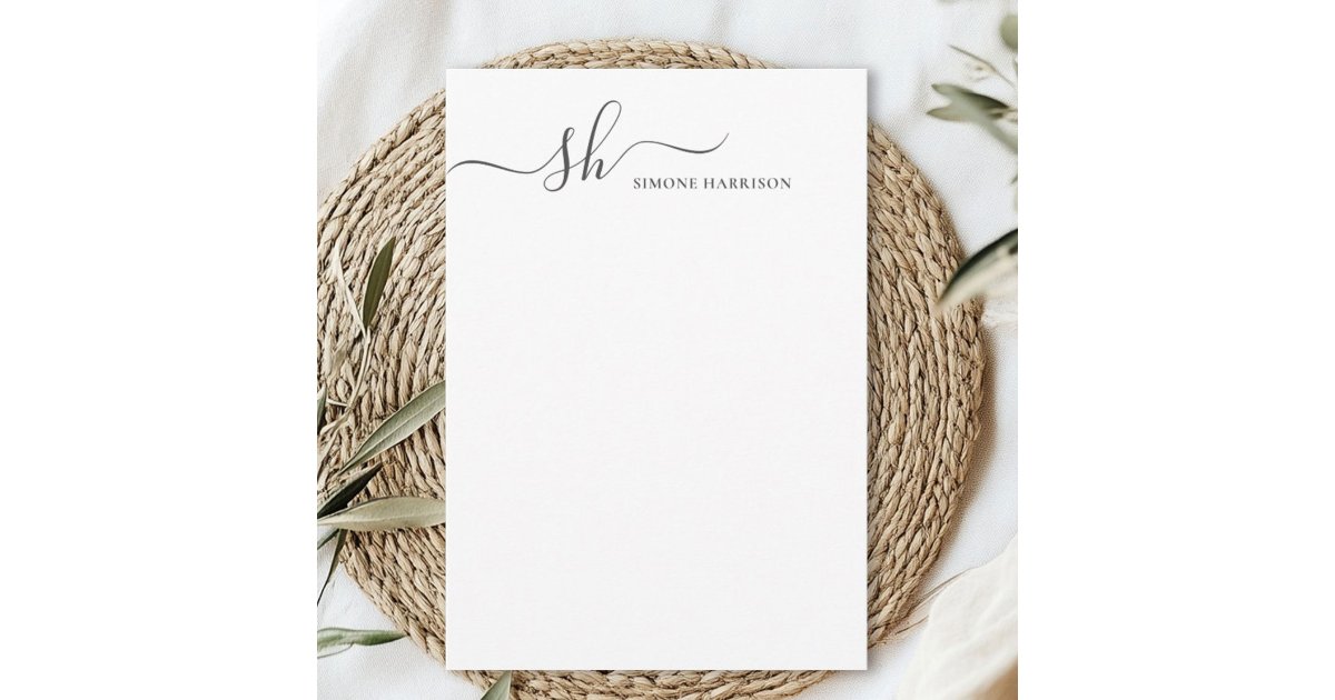 Modern Monogram Elegant Calligraphy Personalized Note Card | Zazzle